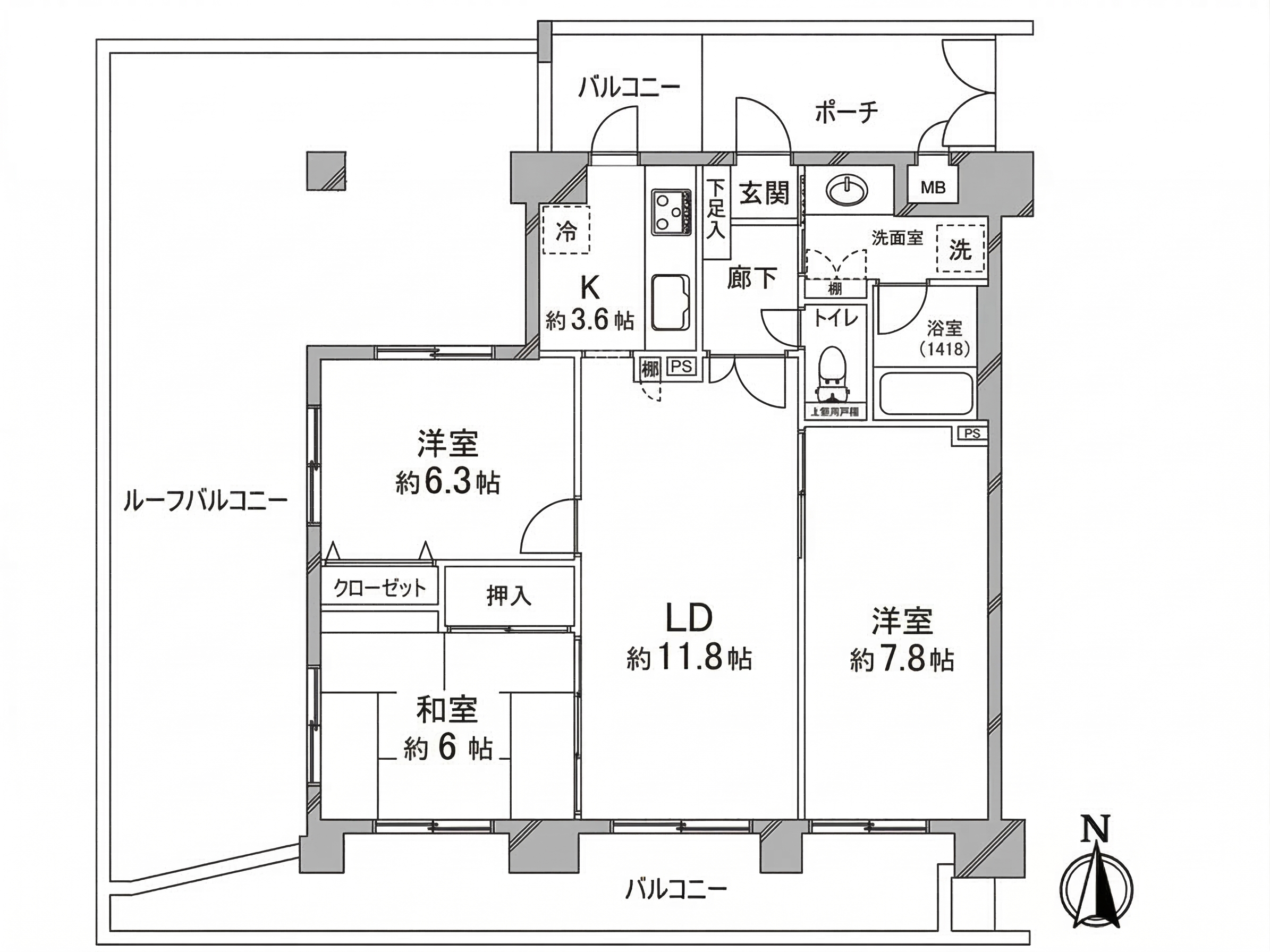H邸 間取り図 Before